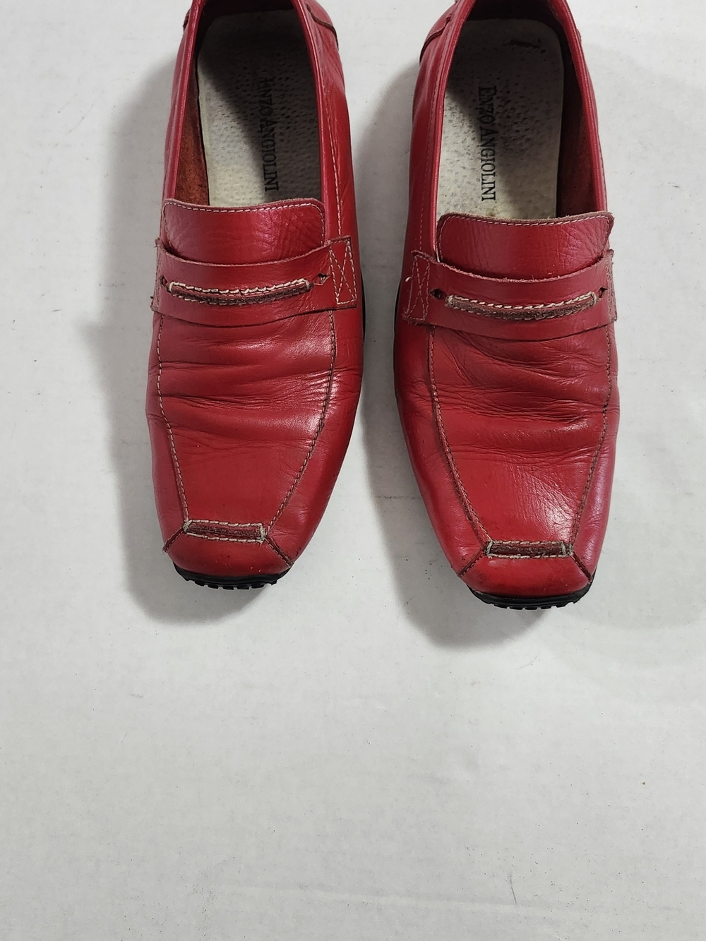 Enzo Angiolini Women’s Red Leather Slip-On Loafers Size 8